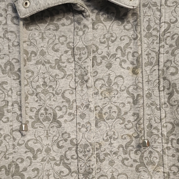 Croft & Barrow Patterned Gray Teddy Jacket - Picture 3 of 16